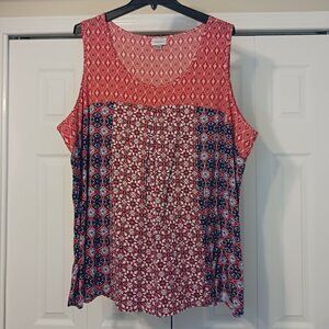 Avenue Red/White Tank Top Size 22
